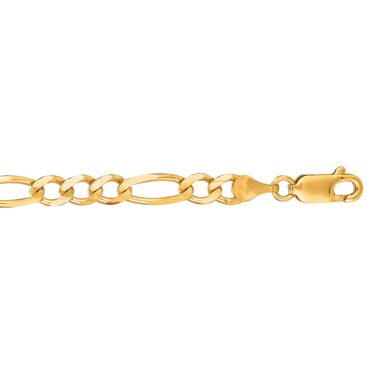 14K Yellow Gold 4.5mm Figaro 18 Chain with Lobster Lock