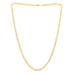 14K Yellow Gold 4.5mm Mariner 8 Chain Bracelet with Lobster Lock