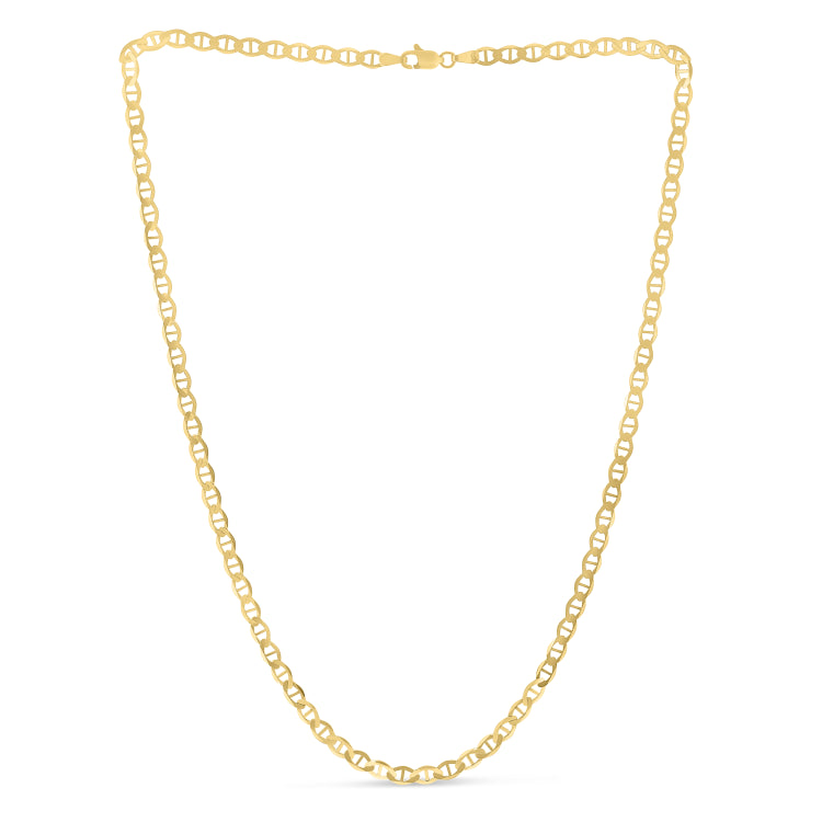 14K Yellow Gold 4.5mm Mariner 20 Chain with Lobster Lock