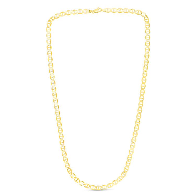14K Yellow Gold 5.5mm Mariner 18 Chain with Lobster Lock