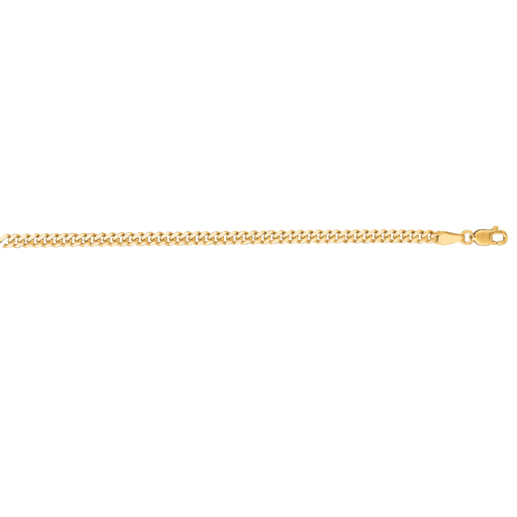 14K Yellow Gold 2.8mm Gourmette 22 Chain with Lobster Lock