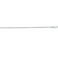 14K White Gold 1.4mm Gourmette 18 Chain with Lobster Lock