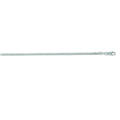 14K White Gold 2.2mm Gourmette 20 Chain with Lobster Lock