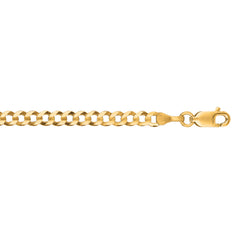 14K Yellow Gold 3.6mm Comfort Curb 18 Chain with Lobster Lock
