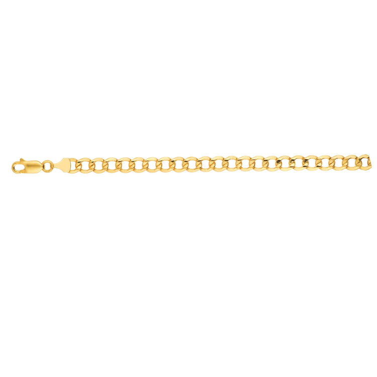 14K Yellow Gold 22 6.2mm Lite Curb Chain with Lobster Lock