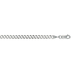 14K White Gold 3.6mm Comfort Curb 22 Chain with Lobster Lock