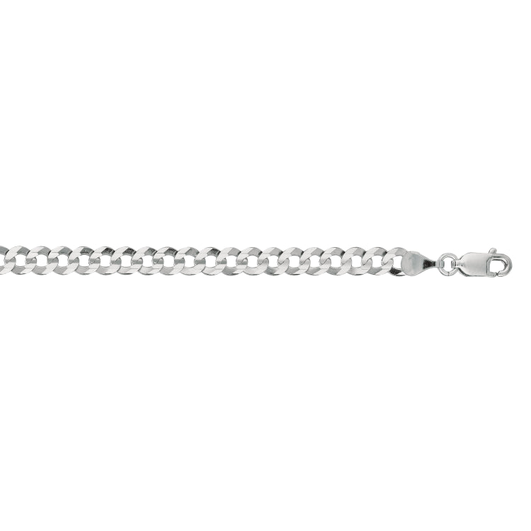 14K White Gold 4.7mm Comfort Curb 20 Chain with Lobster Lock