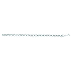 14K White Gold 7mm Semi-Solid Miami Cuban 8.5 Chain Bracelet with Lobster Lock