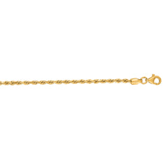 14K Yellow Gold 20 2mm Diamond Cut Royal Rope Chain with Lobster Lock