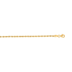 14K Yellow Gold 22 2.5mm Diamond Cut Royal Rope Chain with Lobster Lock