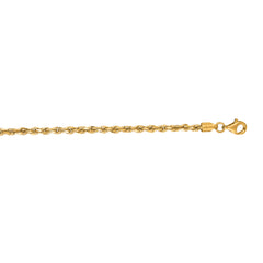 14K Yellow Gold 24 2.75mm Diamond Cut Royal Rope Chain with Lobster Lock