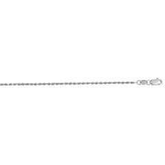 14K White Gold 16 1.4mm Diamond Cut Royal Rope 16 Chain with Lobster Lock