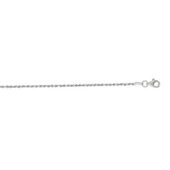 14K White Gold 1.6mm Diamond Cut Royal Rope 24 Chain with Lobster Lock
