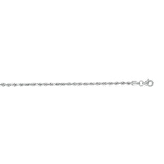 14K White Gold 2.5mm Diamond Cut Royal Rope 30 Chain with Lobster Lock