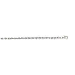 14K White Gold 3mm Diamond Cut Royal Rope 20 Chain with Lobster Lock