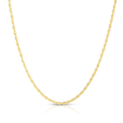 14K Yellow Gold 2.7mm Lite Rope 22 Chain with Lobster Lock