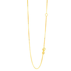 14K Yellow Gold 0.8mm Extendable Box 20 Chain (Jump Ring at 16 inch) with Lobster Lock