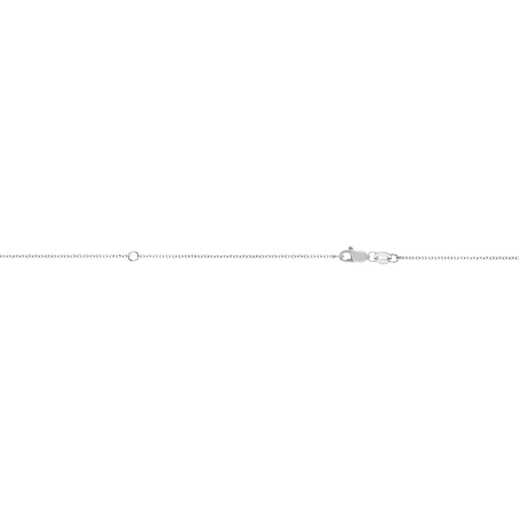 14K White Gold 0.87mm Extendable 18 Chain with Lobster Lock. Jump Ring at 16 inches.