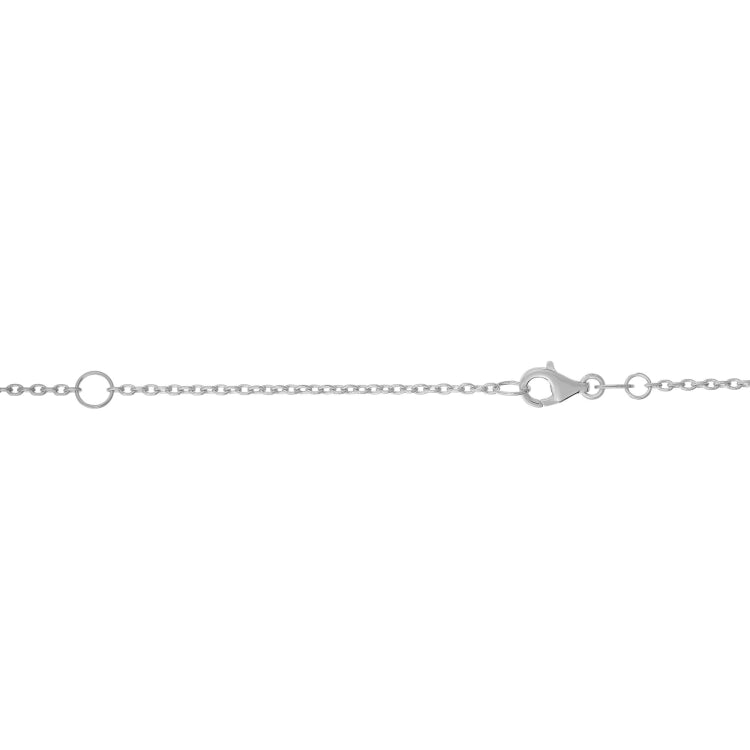14K White Gold 1.5mm Extendable Cable 18 Chain (Jump Ring at 16 inch) with Lobster Lock