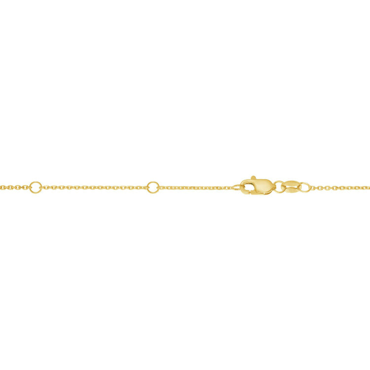 14K Yellow Gold 0.87mm Double Extendable Diamond Cut Cable 18 Chain with Lobster Lock. Jump Ring at 16 and 17 inch.
