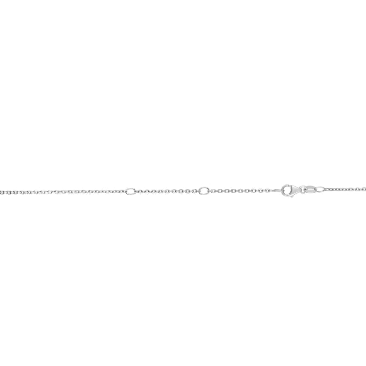 14K White Gold 1.2mm Double Extendable Cable 18 Chain (Jump Ring at 16 and 17 inch) with Lobster Lock