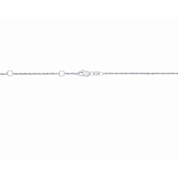 14K White Gold .5mm Double Extendable Rope 18 Chain (Jump Ring at 16 and 17 inch) with Spring Ring