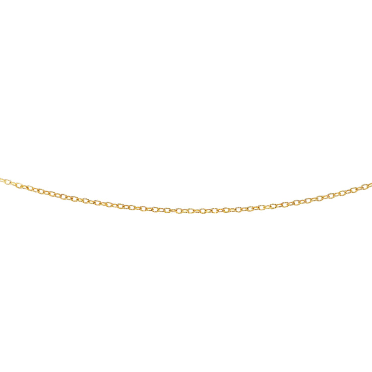 14K Yellow Gold 2.5mm Textured Cable 24 Chain with Lobster Lock