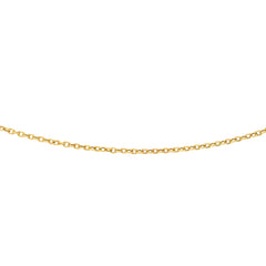 14K Yellow Gold 3.3mm Textured Cable 16 Chain with Lobster Lock