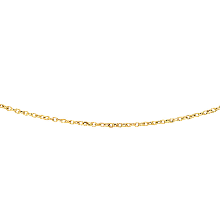 14K Yellow Gold 3.3mm Textured Cable 20 Chain with Lobster Lock