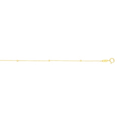 14K Yellow Gold 1.5mm Polished Cube Saturn 16 Chain with Spring Ring