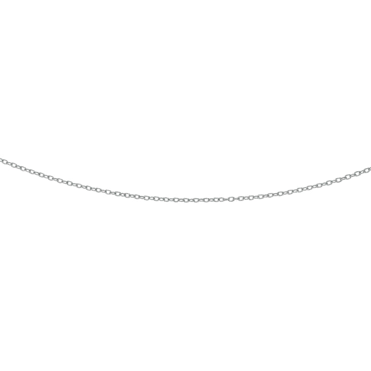 14K White Gold 2.3mm Textured Cable 24 Chain with Lobster Lock