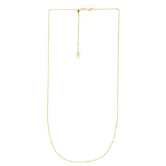 14K Yellow Gold 1.4mm Adjustable Singapore 22 Chain with Lobster Lock