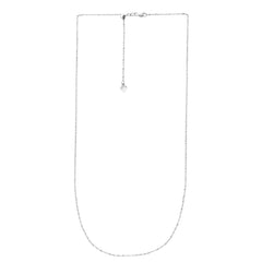 14K White Gold 1.4mm Adjustable Singapore 22 Chain with Lobster Lock