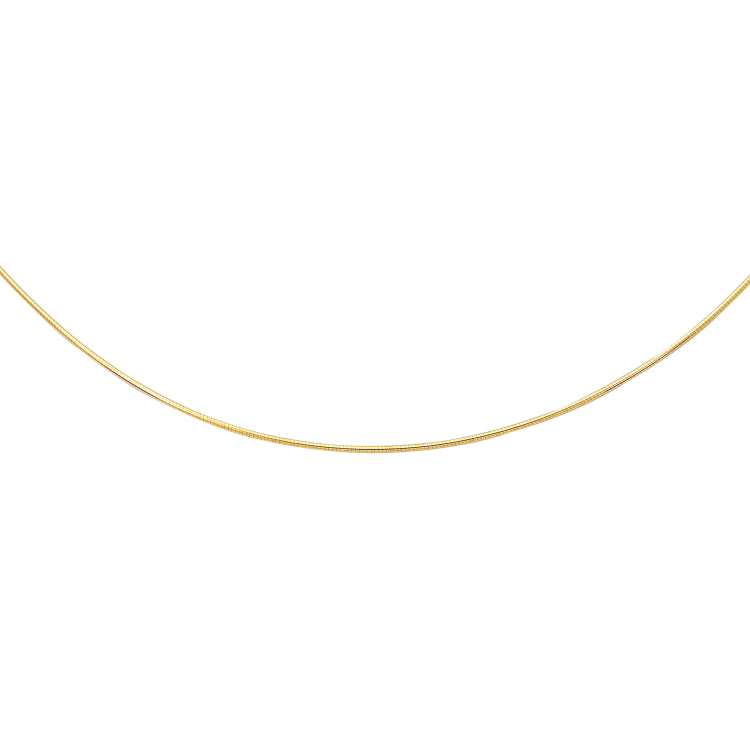 14K Yellow Gold 1.5mm Round 20 Omega with Screw Back Lock