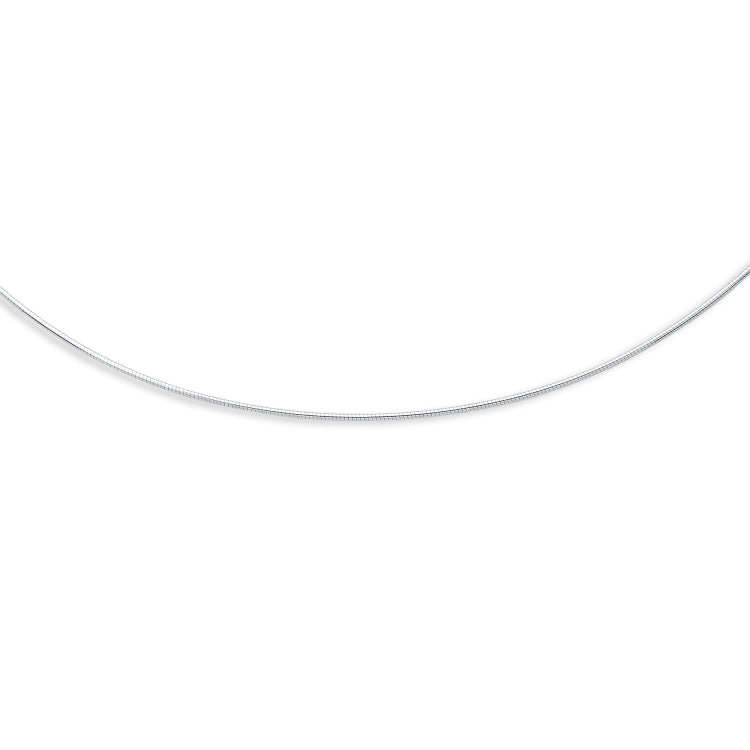14K White Gold 1.5mm Round 18 Omega with Screw Back Lock