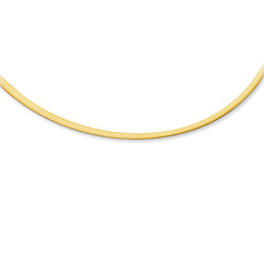 14K Gold 4mm Reversible Omega with Box Lock