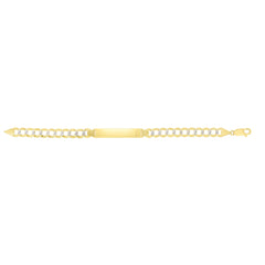14K Yellow and White Gold 6.7mm Pave Curb ID 8.5 Bracelet