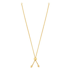 14K Yellow Gold 8 Round Wheat Chain with Ball Slide Friendship Bracelet