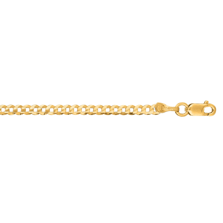 14K Yellow Gold 18 2.6mm Comfort Curb Chain