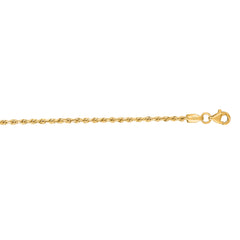14K Yellow Gold 10 1.8mm Royal Rope Chain Anklet with Lobster Lock