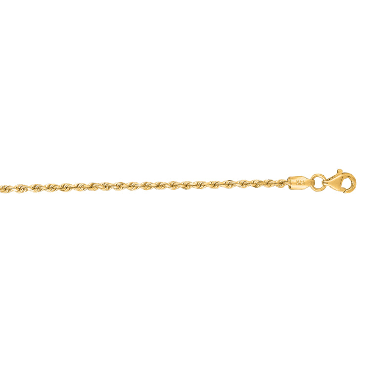 14K Yellow Gold 18 1.8mm Royal Rope Chain with Lobster Lock