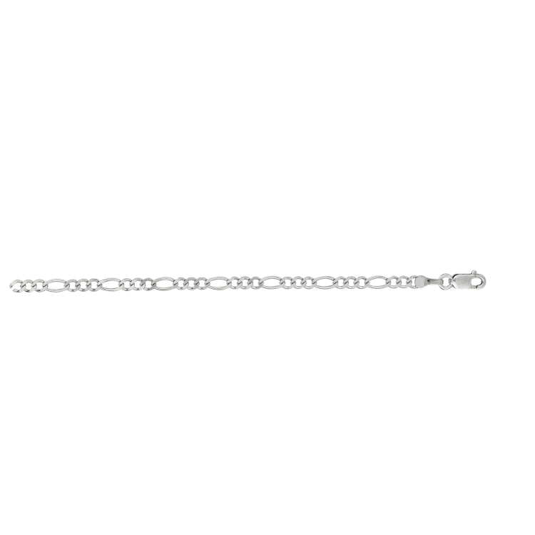 14K White Gold 18 2.6mm Figaro Chain