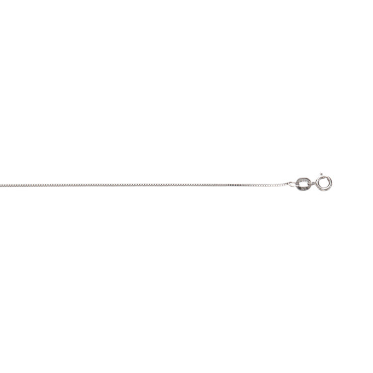 10K  White Gold .6mm Classic Box 16 Chain with Spring Ring
