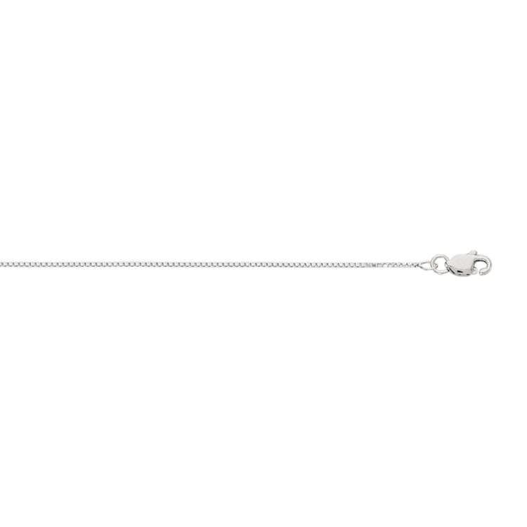 10K White Gold 0.78mm Classic Box 16 Chain with Lobster Lock