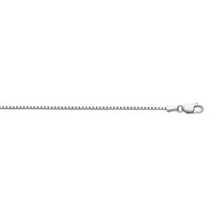 10K White Gold 1.2mm Octagonal Box 22 Chain with Lobster Lock