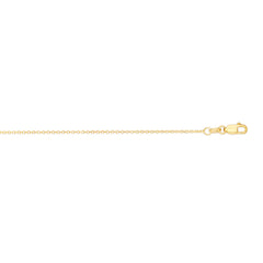 10K Yellow Gold 0.87mm Diamond Cut Cable 18 Chain with Lobster Lock