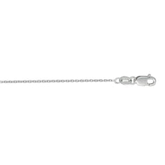 10K White Gold 1.1mm Diamond Cut Cable 18 Chain with Lobster Lock
