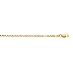 10K Yellow Gold 2.4mm Lite Rolo 10 Chain Anklet with Lobster Lock