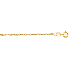 10K Yellow Gold 1.5mm Singapore 24 Chain with Spring Ring Clasp