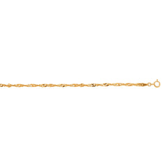 10K Yellow Gold 2.2mm Singapore 18 Chain with Spring Ring Clasp